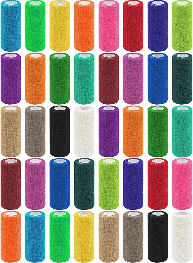 KisSealed Self Adhesive Bandage Wrap 40 Rolls,Breathable Cohesive Non-Woven Wrap,Athletic Tape Self Adherent Bandage Stretch Vet Tape for Wrist Ankle Swelling Sprains(4 Inch x 5 Yards,20 Colors) - Image 1